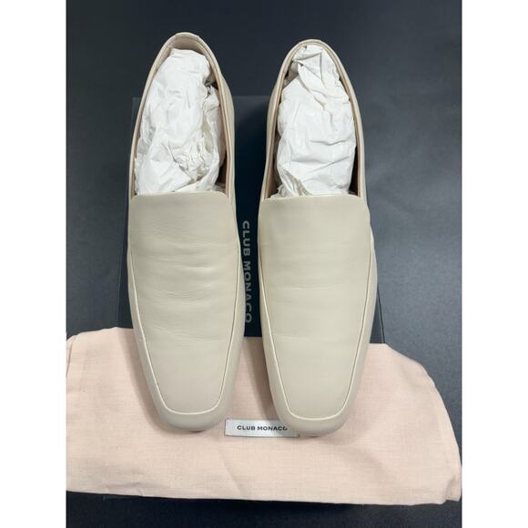 Club Monaco NIB Sofii Leather Loafer Flats in Bone Size EU 37 / US 7 MSRP $179 - Picture 2 of 8